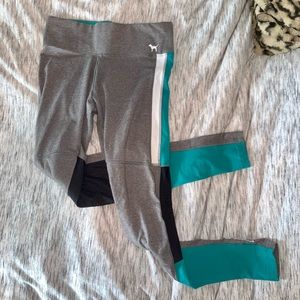 PinkVS teal and grey yoga leggings!